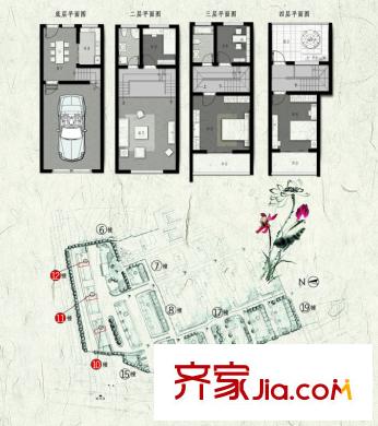 萬(wàn)福山莊戶型圖二期10-12幢標(biāo)準(zhǔn)層C-3戶型 3室1廳2衛(wèi)1廚
