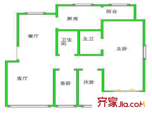 南臺巷小區(qū)戶型圖戶型圖 3室 3室2廳2衛(wèi)1廚