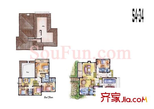 翠屏國際城別墅戶型圖戶型圖  5室 5室2廳3衛(wèi)1廚