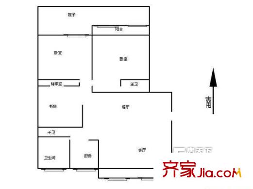 明湖山莊戶型圖戶型圖 3室 3室2廳2衛(wèi)1廚