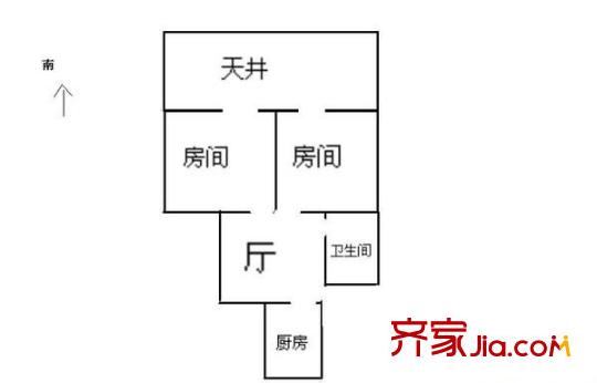 呼玛三村户型图户型图 2室1厅1卫1厨