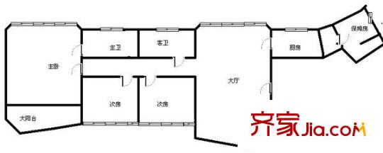 海怡別墅公寓戶型圖戶型圖 3室2廳2衛(wèi)1廚