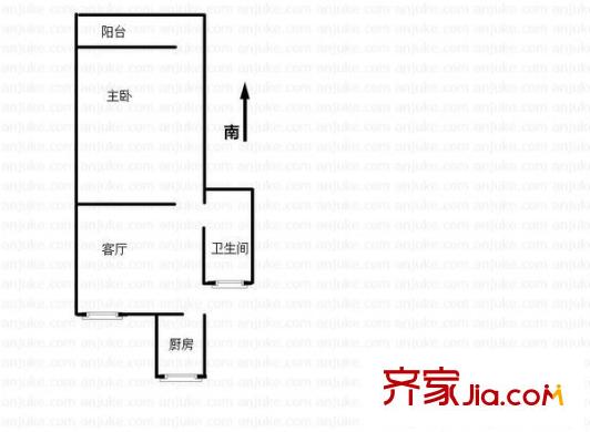 德华三村户型图户型图 1室1厅1卫1厨