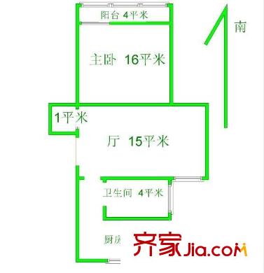 恒大華城梅山苑戶型圖戶型圖 1室1廳1衛(wèi)1廚