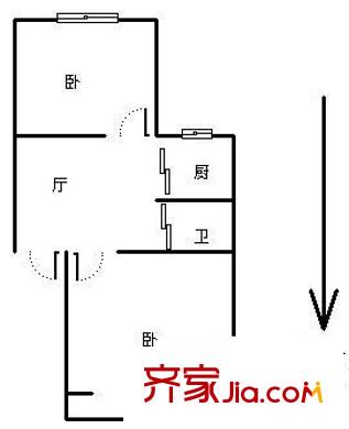 黃家圩住宅戶型圖戶型圖 2室 2室1廳1衛(wèi)1廚