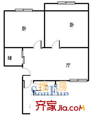 通宇加?xùn)|花園戶型圖加?xùn)|花園2室1廳1衛(wèi)1廚 2室1廳1衛(wèi)1廚