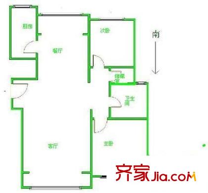 金東名苑戶型圖戶型圖 3室1廳1衛(wèi)1廚