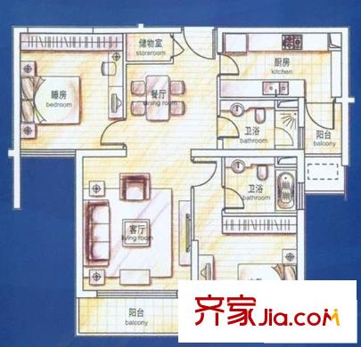 濱江蘭庭 2室 戶型圖