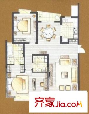 濱江蘭庭 2室 戶型圖