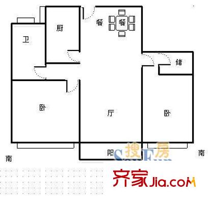 裕盛豪园 2室 户型图
