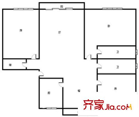 東港麗景苑 3室 戶型圖