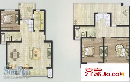 爱丁堡润峰苑户型图A1户型(复式) 3室2厅2卫1厨