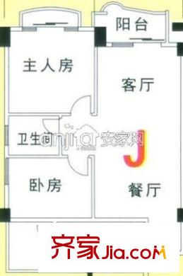 管弄三街坊户型图户型图_1 2室2厅1卫1厨