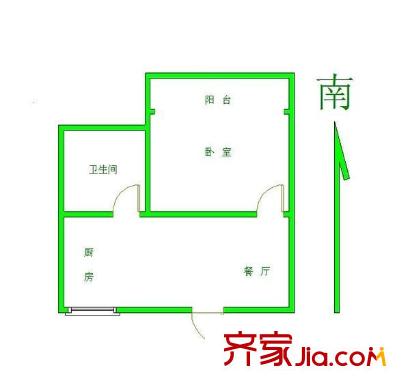 鞍山四村户型图户型图 1室1厅1卫1厨