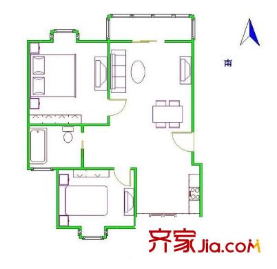 小桥里户型图户型图 3室1厅1卫1厨