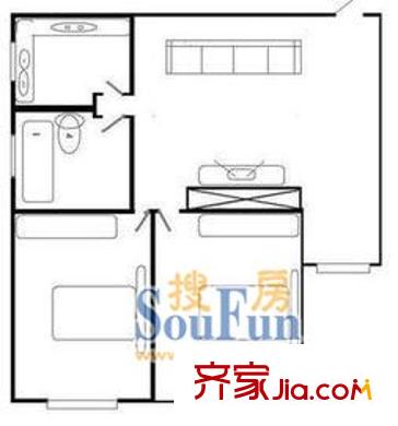 恒达公寓户型图2室1厅1厨1卫 2室1厅1卫1厨