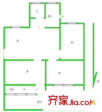 竹山路電子一條街戶型圖戶型圖 3室 3室1廳1衛(wèi)1廚