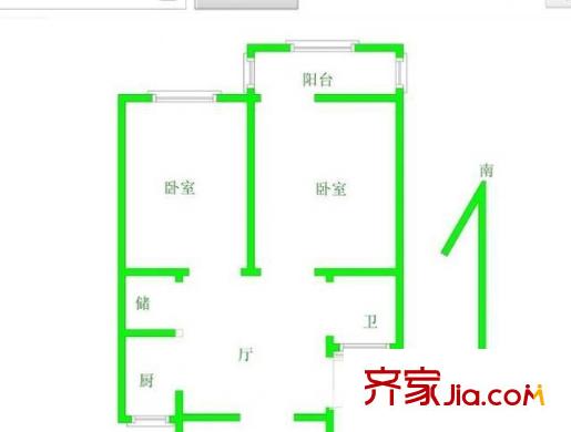 竹山路電子一條街戶型圖戶型圖2室 2室1廳1衛(wèi)1廚