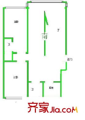 飛旺家園 2室 戶型圖