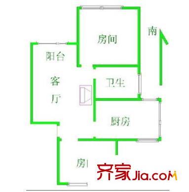 安臨小區(qū) 1室 戶型圖