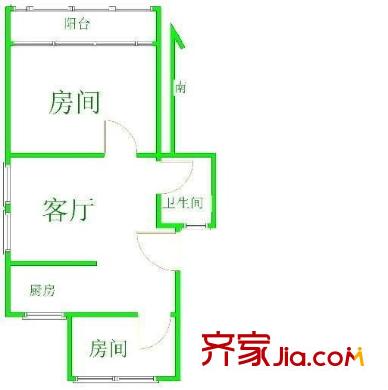飛旺家園 1室 戶型圖