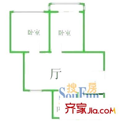 上海 南橋曙光2室 戶型圖