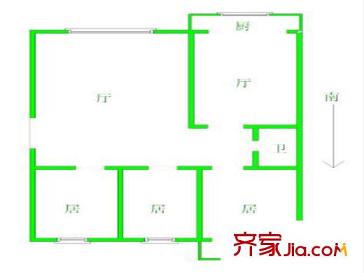 供電苑戶型圖戶型圖 3室 3室2廳1衛(wèi)1廚