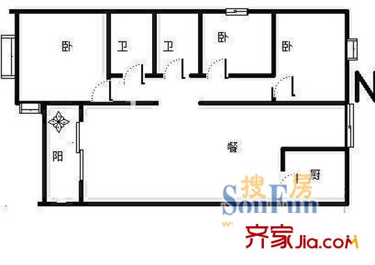 长发大厦公寓户型图上海 长发大厦 户型图 3室2厅2卫1厨