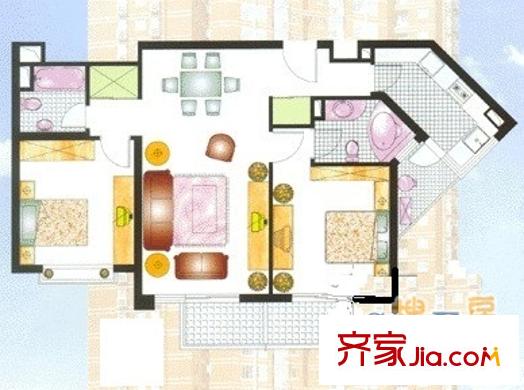 长发大厦公寓户型图上海 长发大厦 户型图 2室2厅