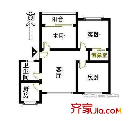 雅鹿新苑户型图户型图 3室2厅2卫1厨