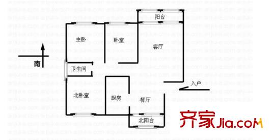 志寧花園戶型圖戶型圖 3室 