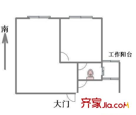 市益大楼户型图户型图 1室1厅1卫1厨
