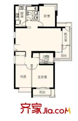市益大楼户型图户型图 3室2厅1卫1厨