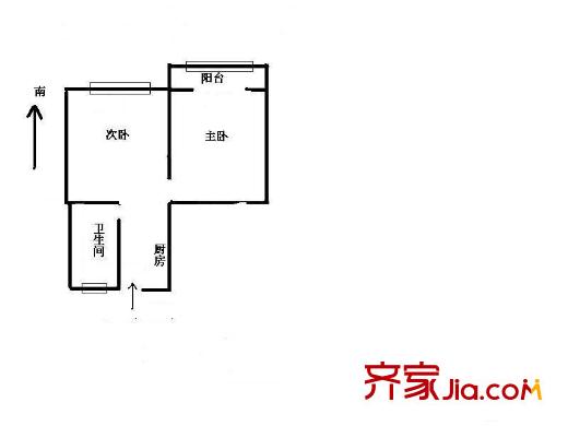 由由六村戶型圖戶型圖 1室1廳1衛(wèi)1廚
