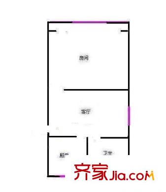 梅園五街坊 1室 戶型圖