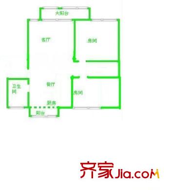 信誠(chéng)麗都苑戶型圖信城麗都苑 0室 戶型圖 2室1廳1衛(wèi)1廚