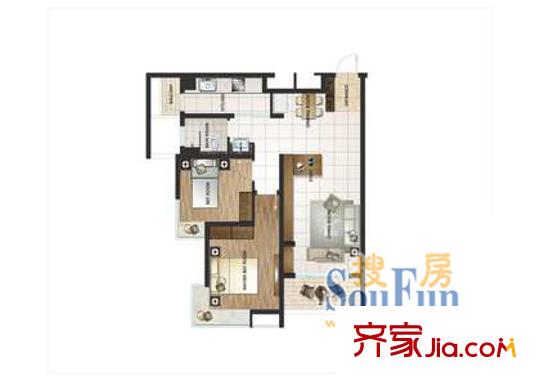 上海 和亭佳苑 2室 户型图