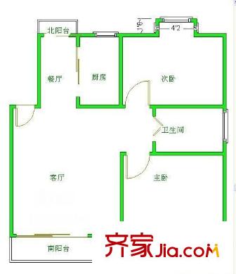 和亭佳苑 2室 户型图