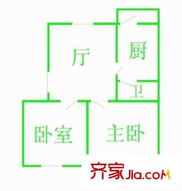 和亭佳苑 2室 户型图