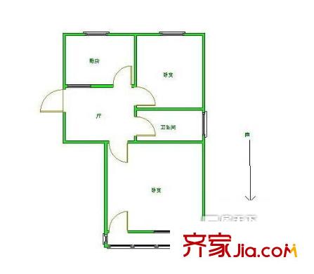 三茅巷小區(qū)戶型圖戶型圖 2室 2室2廳1衛(wèi)1廚