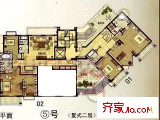 汇贤阁别墅复式户型 7号 5室3厅3卫1厨