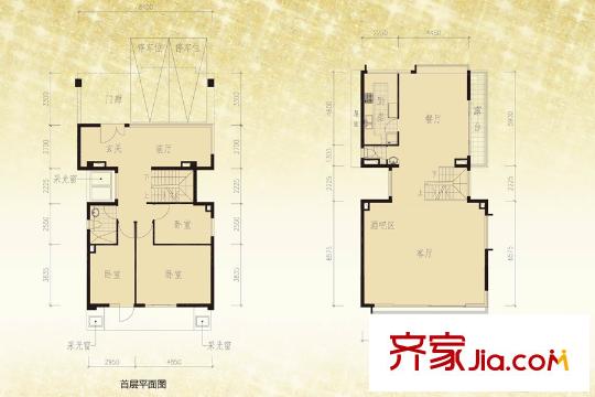 泷湾B2N型平面图 6室3厅5卫1厨