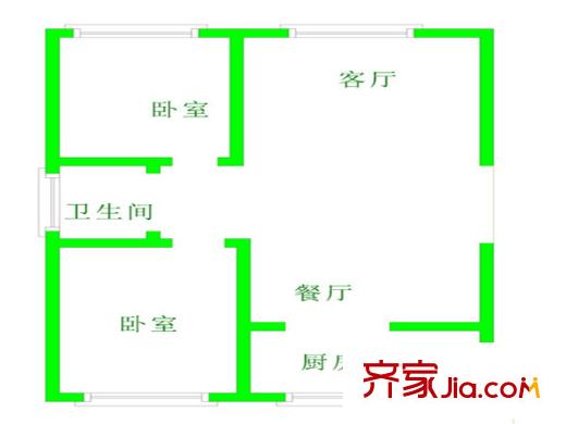 府后村戶型圖戶型圖 2室 2室2廳1衛(wèi)1廚