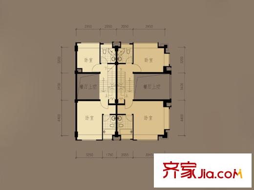 御沁園AS/AS1二層平面圖 4室2廳2衛(wèi)1廚