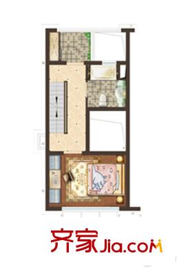 紫菁庭別墅三層戶型圖 2室3廳2衛(wèi)1廚