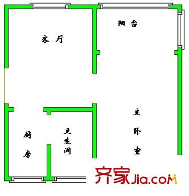 浦興苑 1室 戶型圖