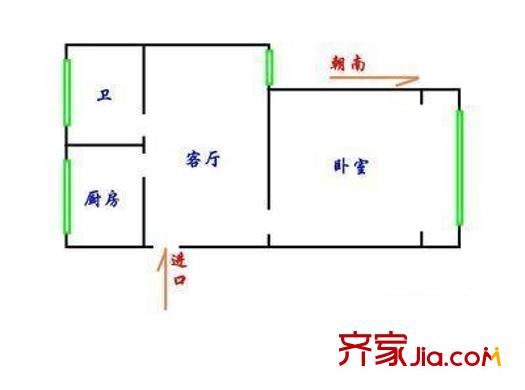 浦興苑 1室 戶型圖