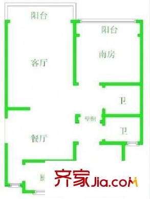 建德花园玫瑰苑 3室 户型图