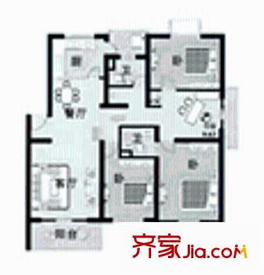 建德花园玫瑰苑户型图上海 建德花园(玫瑰苑) 户型图 3室2厅2卫1厨