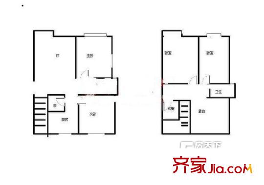 平江智荟苑户型图户型图 4室2厅2卫1厨